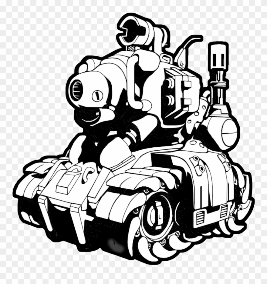 Slug Tank Line Art - Cartoon Clipart