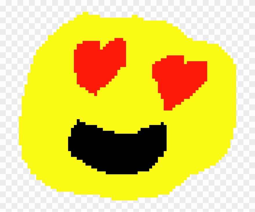 Heart Eyes Emoji - Heart Eyes Emoji Pixel Art Clipart
