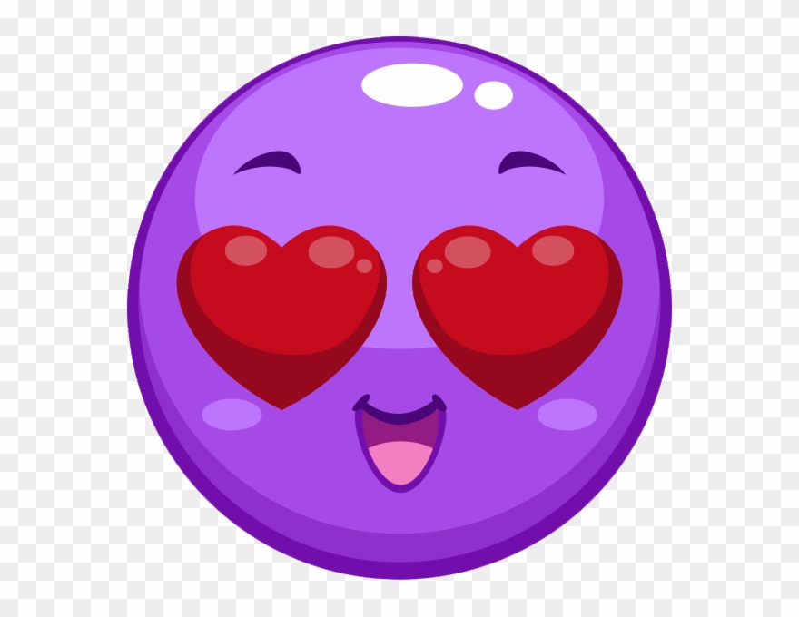 Purple Heart Eyes Emoji Clipart