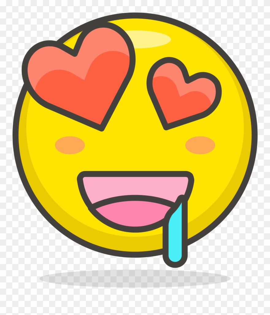 Open - Love Eyes Drooling Emoji Clipart