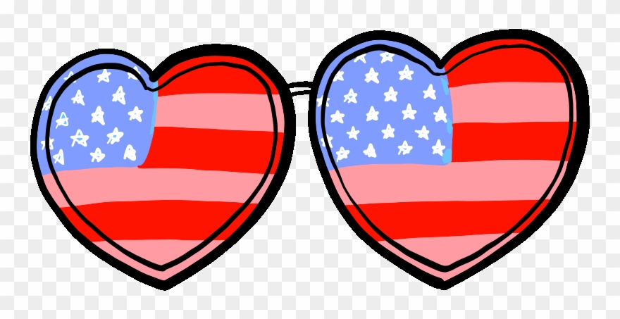 4th Of July Hearts Sticker By Stefanie Shank - Heart Clipart