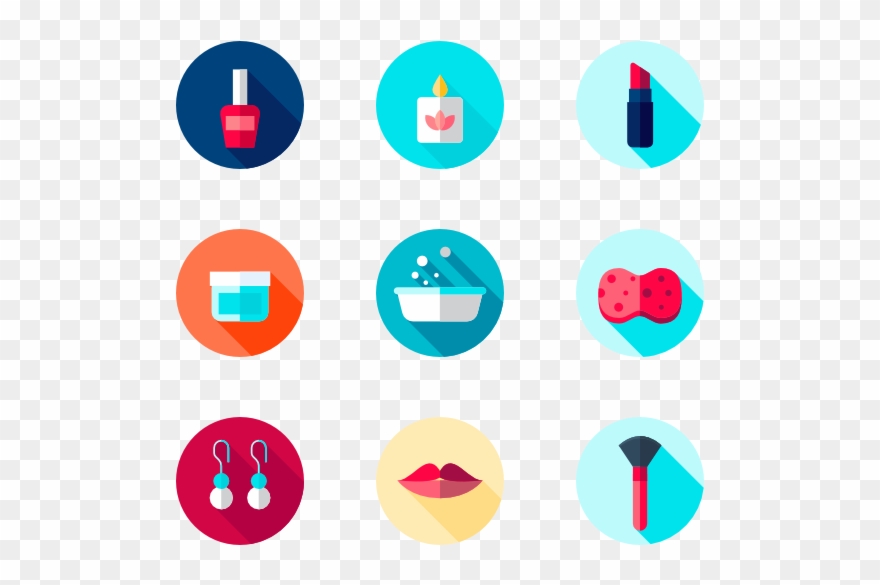 Beauty Makeup Icon With Black Hair Royalty Free Vector - Vector Graphics Clipart