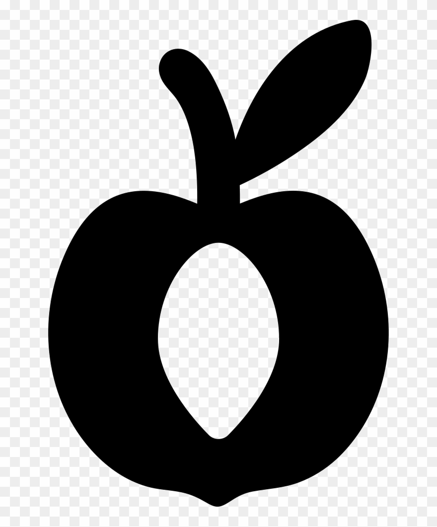 Peach Svg Vector Black White - Scalable Vector Graphics Clipart