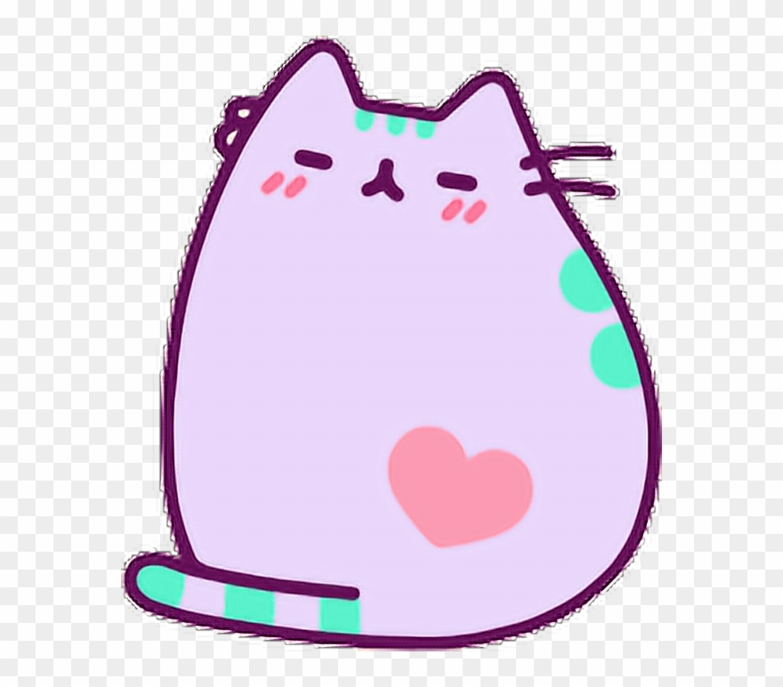 Purple Pusheen Cat Kawaii Adorable Lilac Freetoedit - Purple Pusheen Cat Clipart