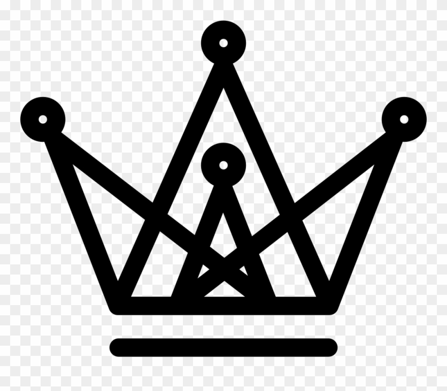 Royal Crown Of Crossed Lines And Small Circles On Points - Triangle Tattoo Png Clipart