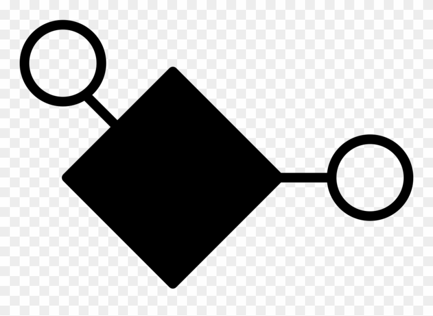 Diamond In Black Color And Small Circle Outlines Comments - Vector Graphics Clipart