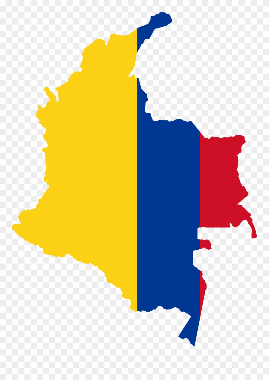 Map Flag Clipart Outline - Colombia Map Png Transparent Png