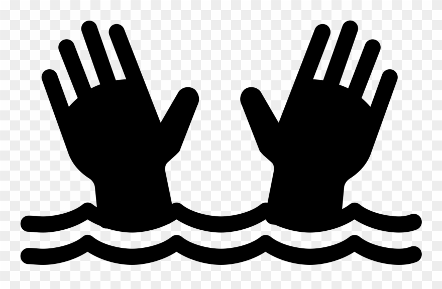 It's A Logo Of Two Lines Of Waves With Two Hands - Icon Clipart