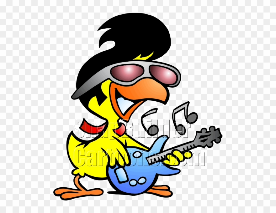 Chicken Playing Guitar Clipart