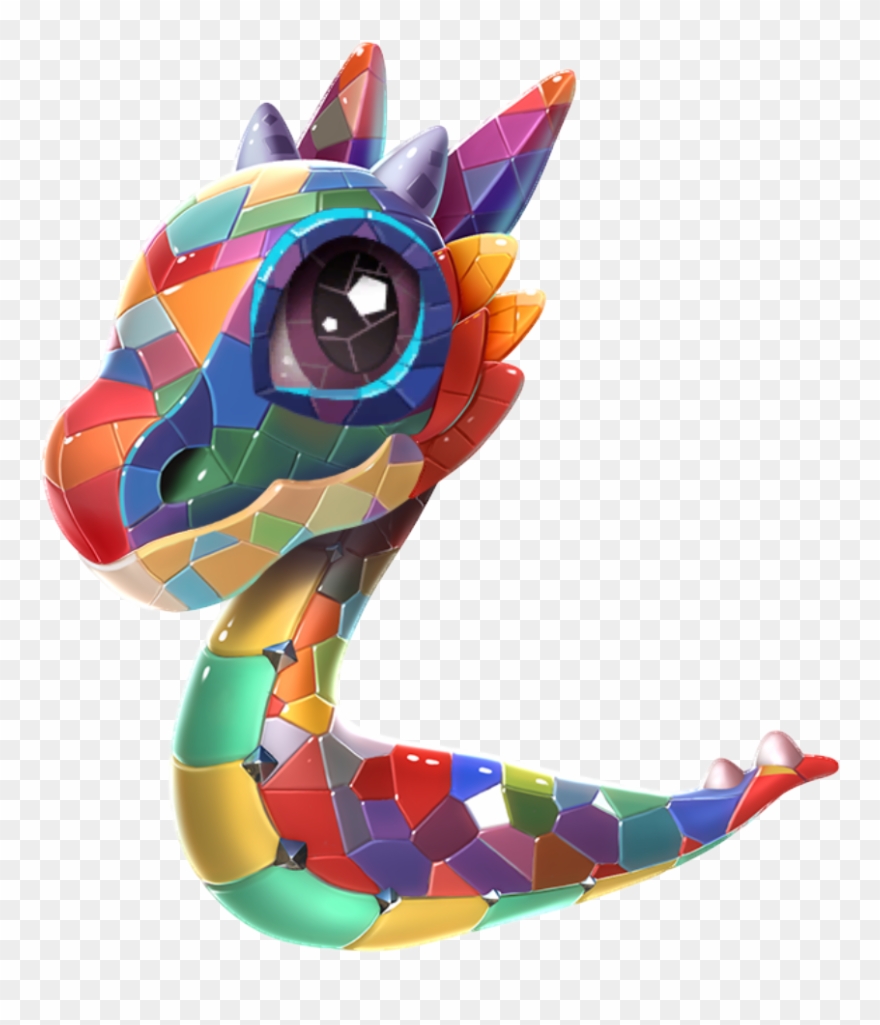 Mosaic Dragon Baby - Portable Network Graphics Clipart