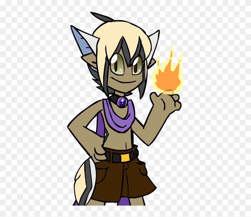 Humanoid Ren Idle Animation With A Fireball - Cartoon Clipart