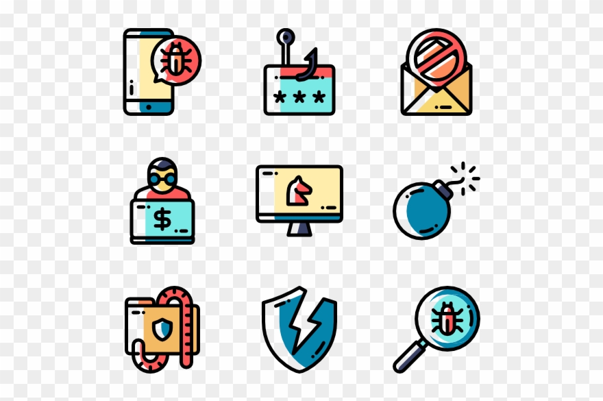 Cyber Crime - Flat Icon Employee Clipart