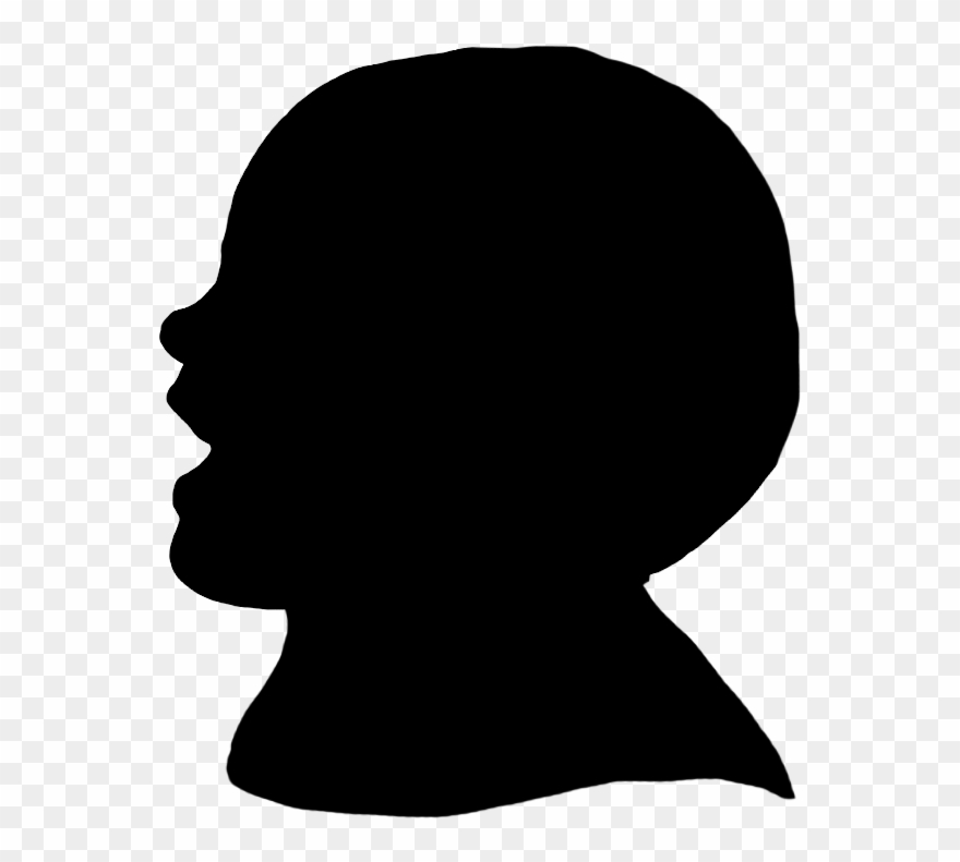 Laughing Toddler Silhouette - Transparent Head Silhouette Png Clipart