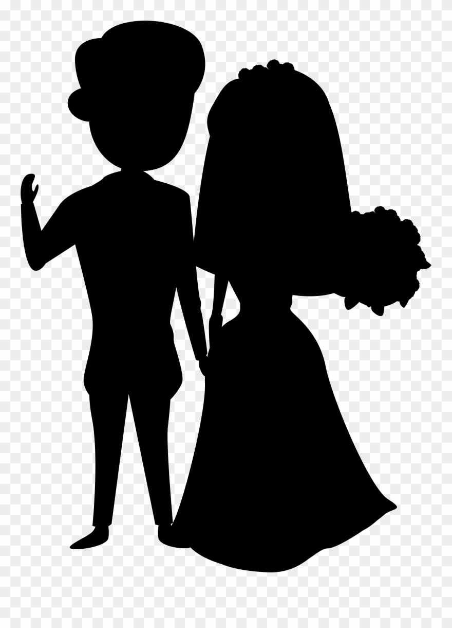 Wedding Couple Silhouette Clip Art Best Web Clipart - Png Download
