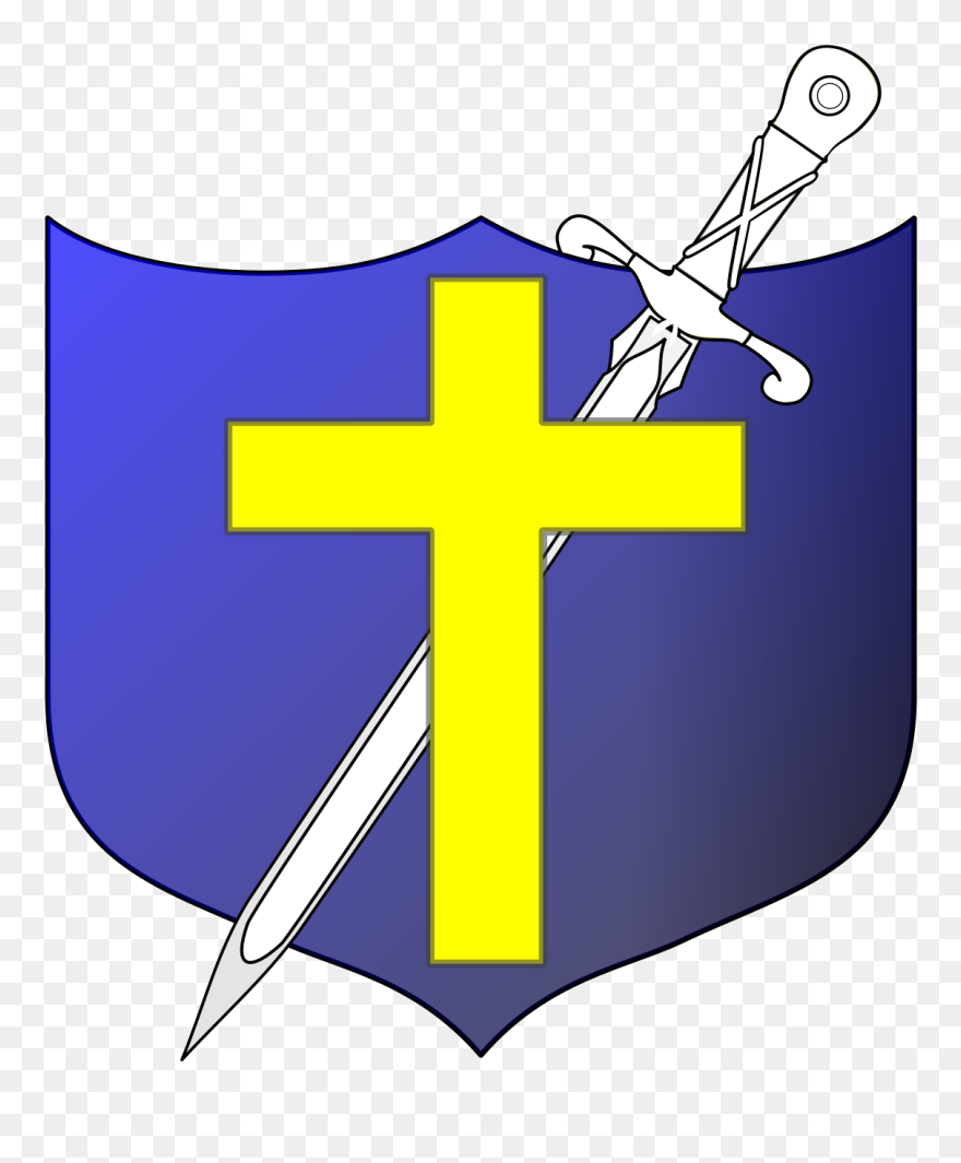 Cross Sword And Shield Md - Shield With Cross And Sword Clipart