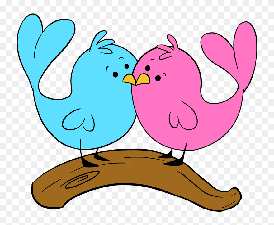 How To Draw Love Birds - Drawing Clipart