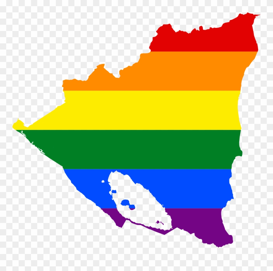 Lgbt Flag Map Of Nicaragua - Nicaragua Map And Flag Clipart