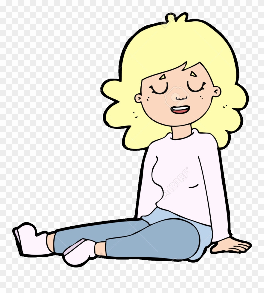 Tremblement De Terre - Dibujo De Mujer Sentada En El Suelo Clipart