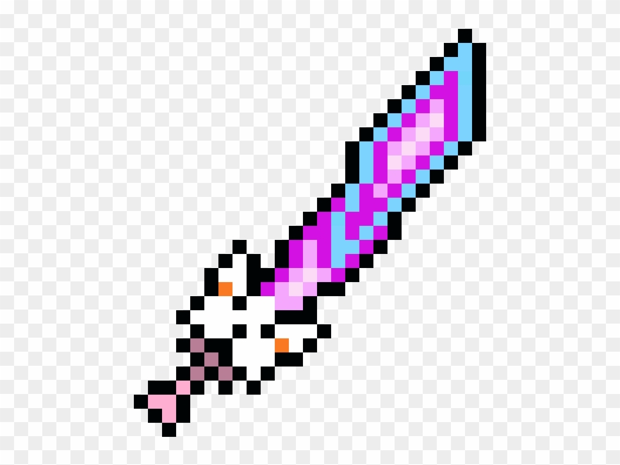 Pixel Sword Png - Meowmere Terraria Clipart