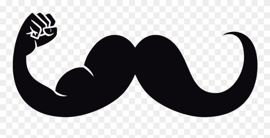 Mustaches Clip Art With Fist Transparent Background - Clip Art - Png Download