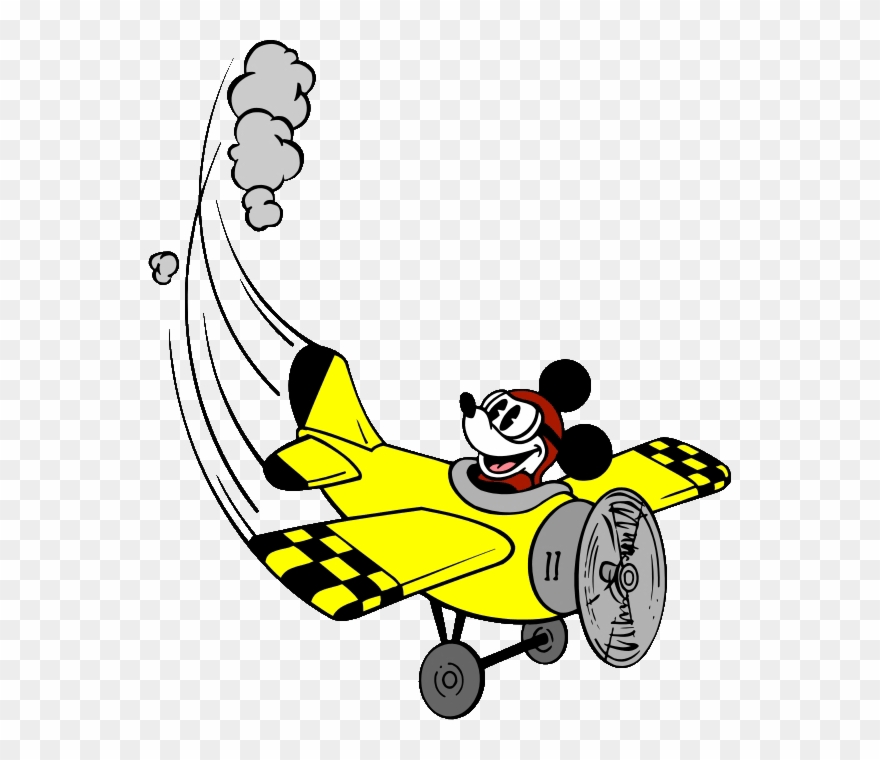 Airplane Clipart Disney - Mickey Mouse In A Plane - Png Download