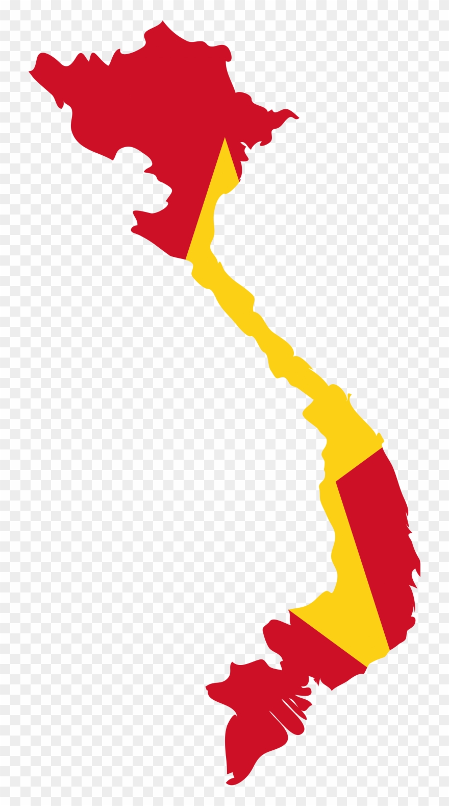Map Of Vietnam Gharepeyma - Vietnam Flag Map Clipart
