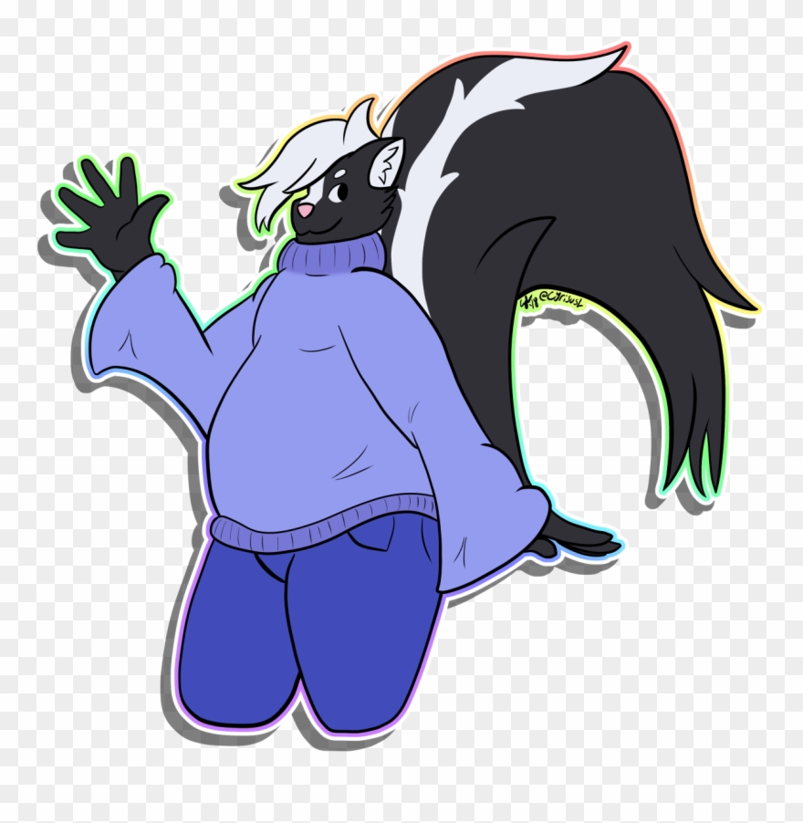 A Cute Skunk Guy - Cartoon Clipart