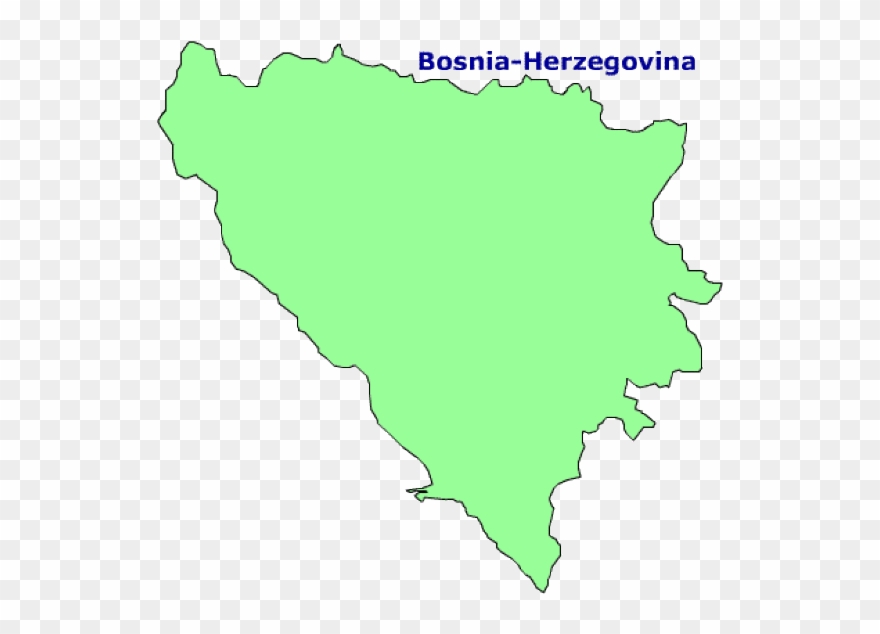 Map Of Bosnia And Herzegovina Terrain Area Outline - Obrazovni Sistem U Bosni I Hercegovini Clipart