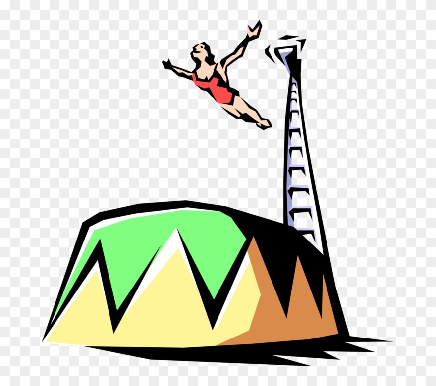 Vector Illustration Of Big Top Circus Performer High - High Dive Clipart - Png Download