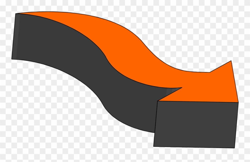 Clip Art Black And White Arrows Orange Free Stock Photo - Curve 3d - Png Download