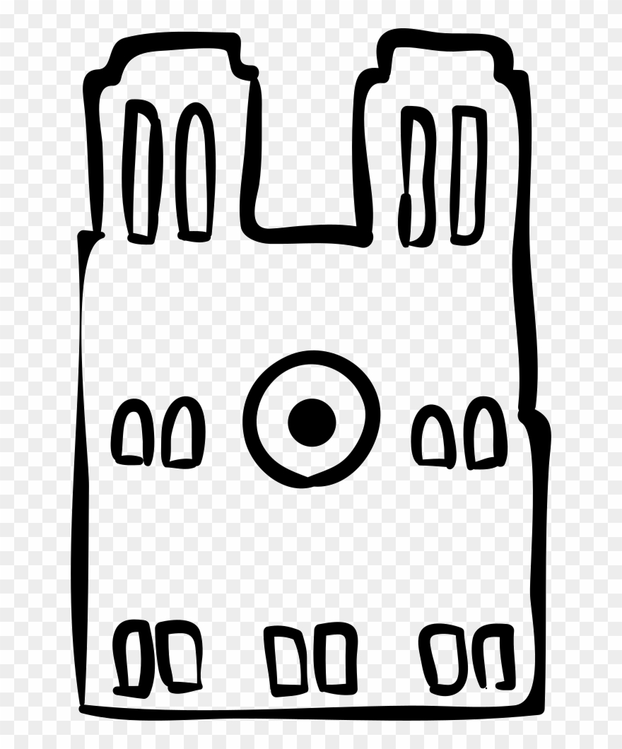 Church Frontal Hand Drawn Outline Comments - Portable Network Graphics Clipart