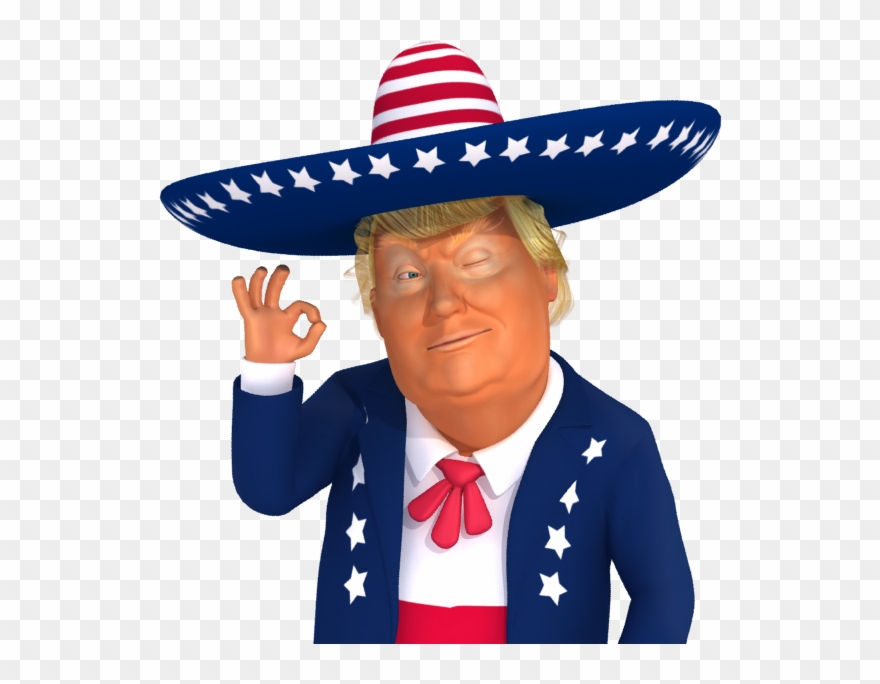 #trumpsticker It's Ok 3d Mexican Trump Caricature - Trump Png Cartoon Clipart