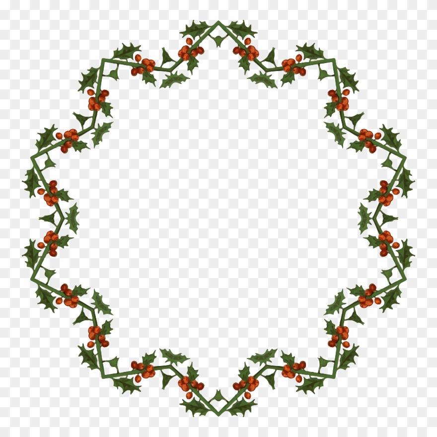 Holly Frame - Clip Art Christmas Holly - Png Download