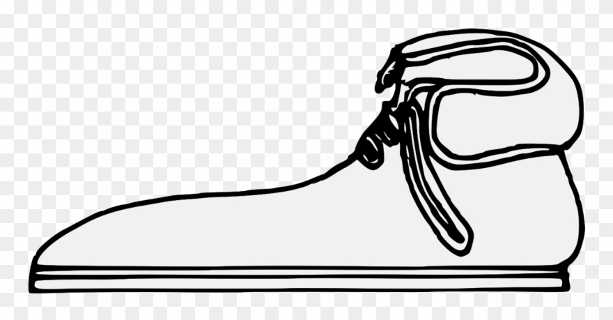 Shofar Drawing Clipart Black And White Download - Shoe - Png Download