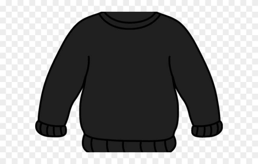 Grey Clipart Black Sweater - Sweater - Png Download