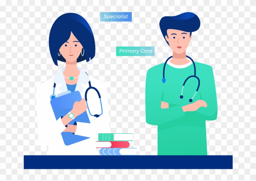 Specialist Standing With Primary Care Doctor - Physician Clipart