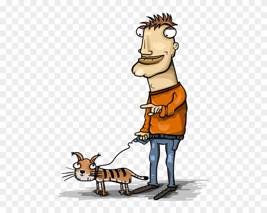Dude With Tiger - Cat Clipart