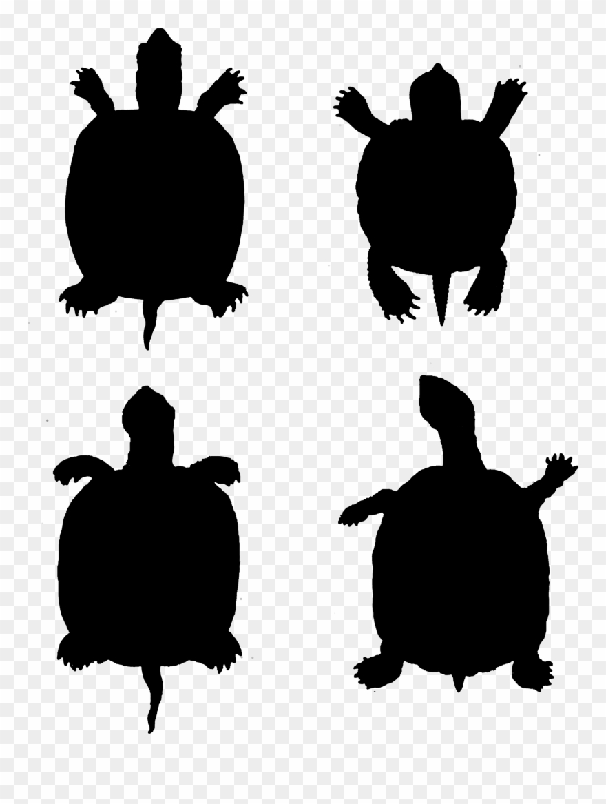 2268 Turtle Silhouette Free Vintage Clip Art - Clip Art - Png Download