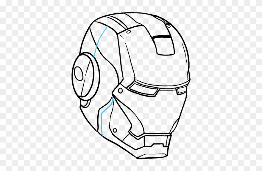How To Draw Iron Man's Mask - Drawing Of Iron Man Clipart