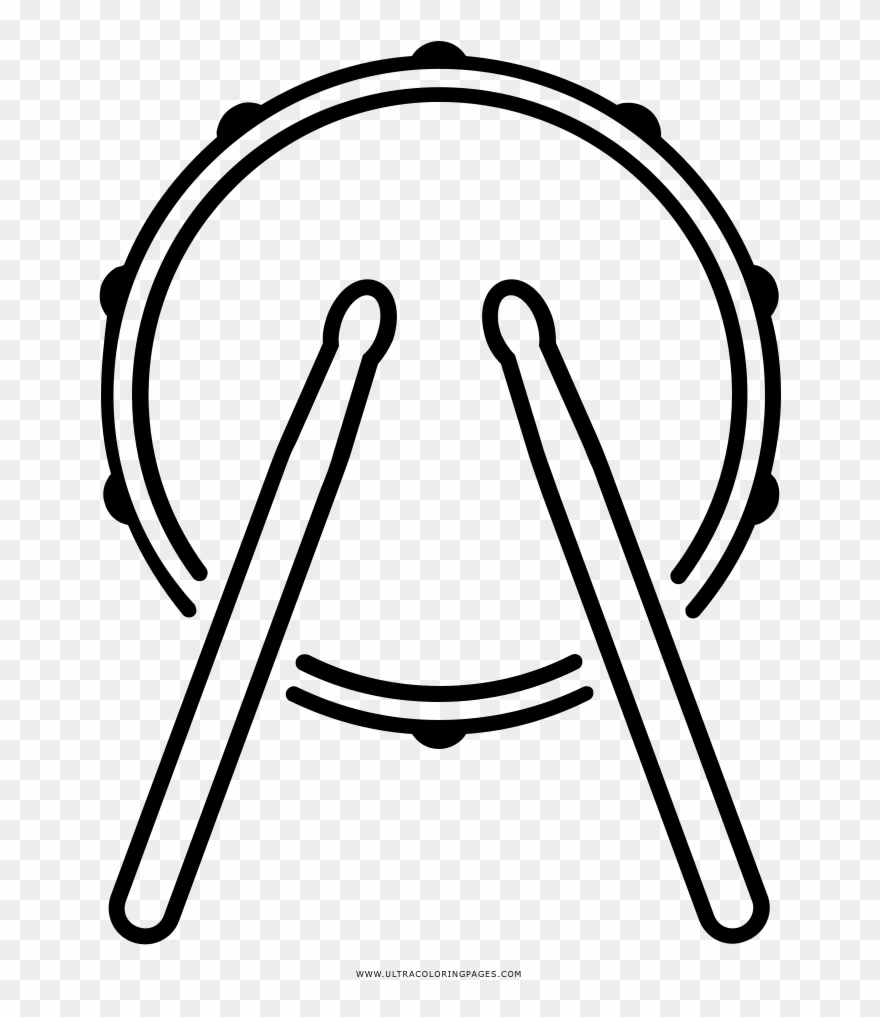 Drum Coloring Page - Line Art Clipart