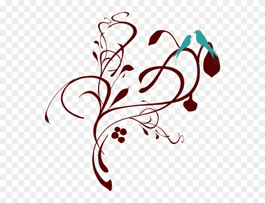 Birds On A Branch Clip Art At Clkercom Vector Online - Vines Clip Art - Png Download