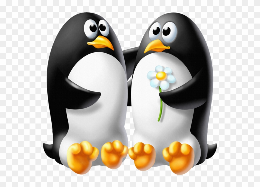 Pingouin - Cute Penguins In Love Clipart