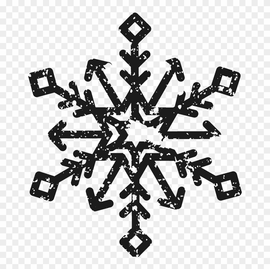 Distressed Snowflake Stamp - Joy With Snowflake Svg Clipart