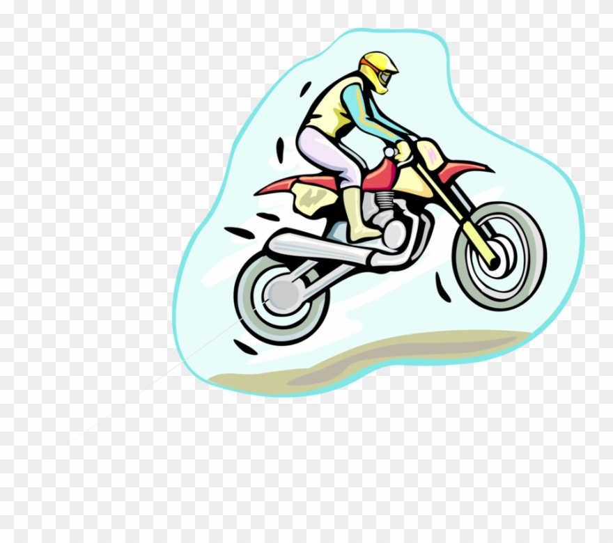 Vector Illustration Of Motocross Off-road Competitive - Illustration Clipart
