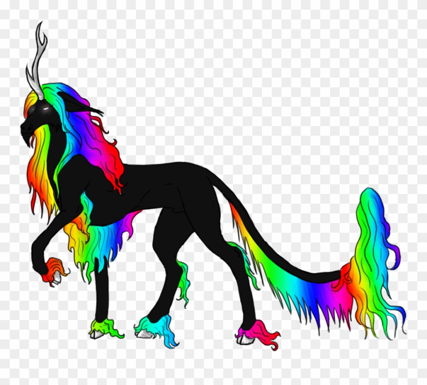 Black Unicorn Rainbow Clipart