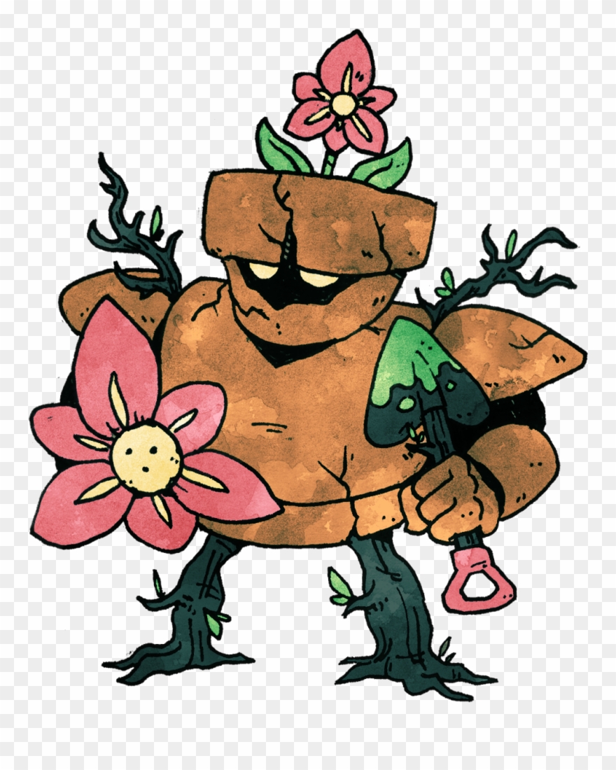 Gardeknight They Grow Their Own Shields From The Pot - Cartoon Clipart