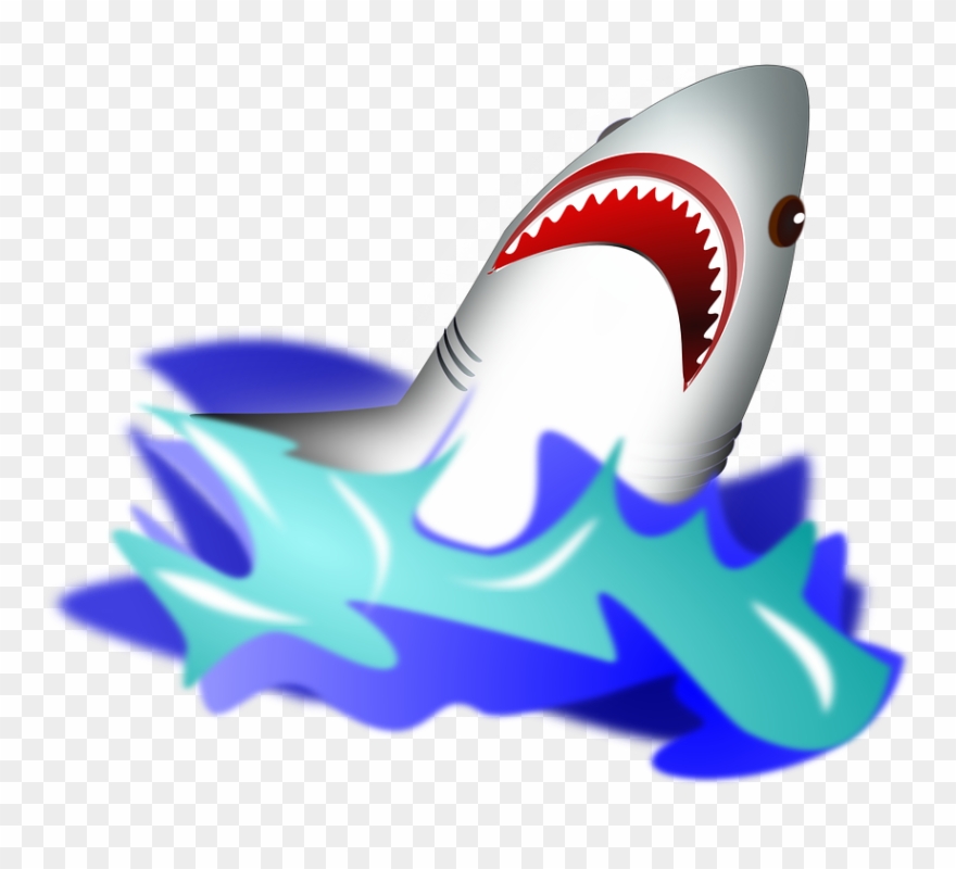 Clipart Shark In Water - Png Download