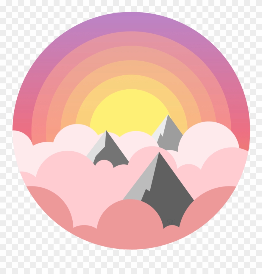 Day And Night Above The Clouds - Vector Graphics Clipart