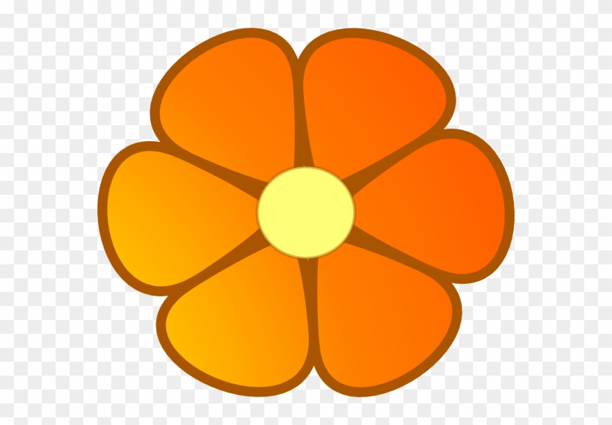 Flower Clip Art Orange - Png Download