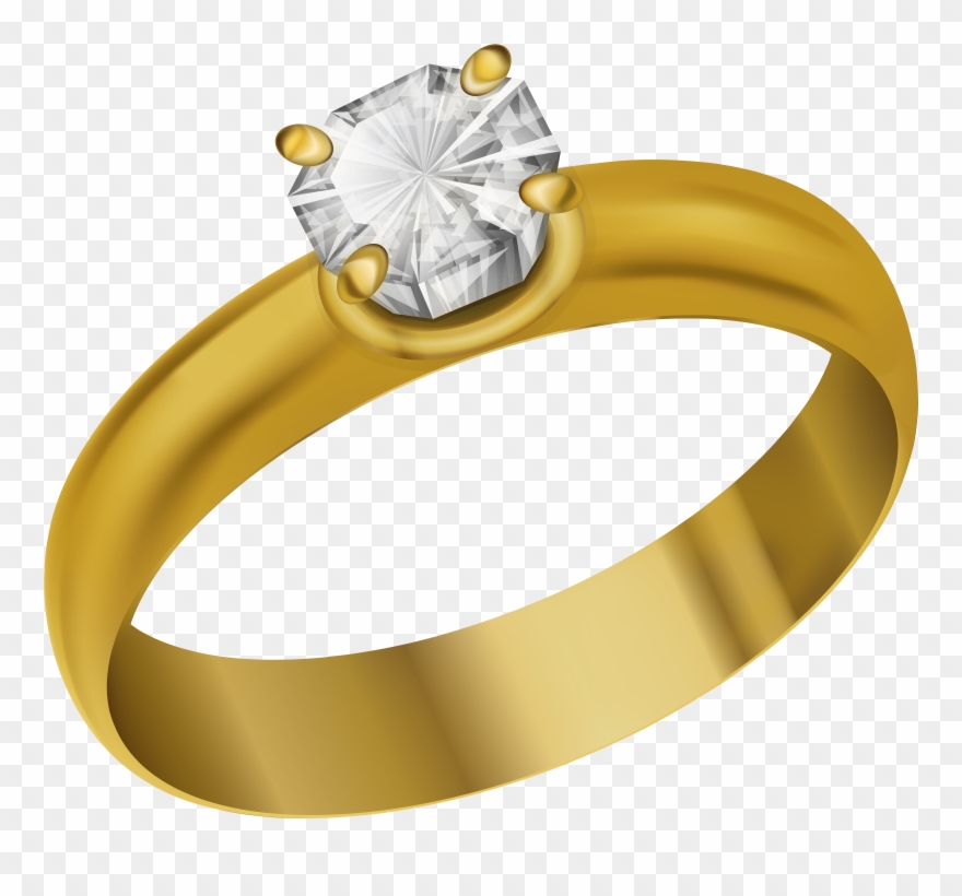 Clipart Diamond Ring Transparent - Png Download